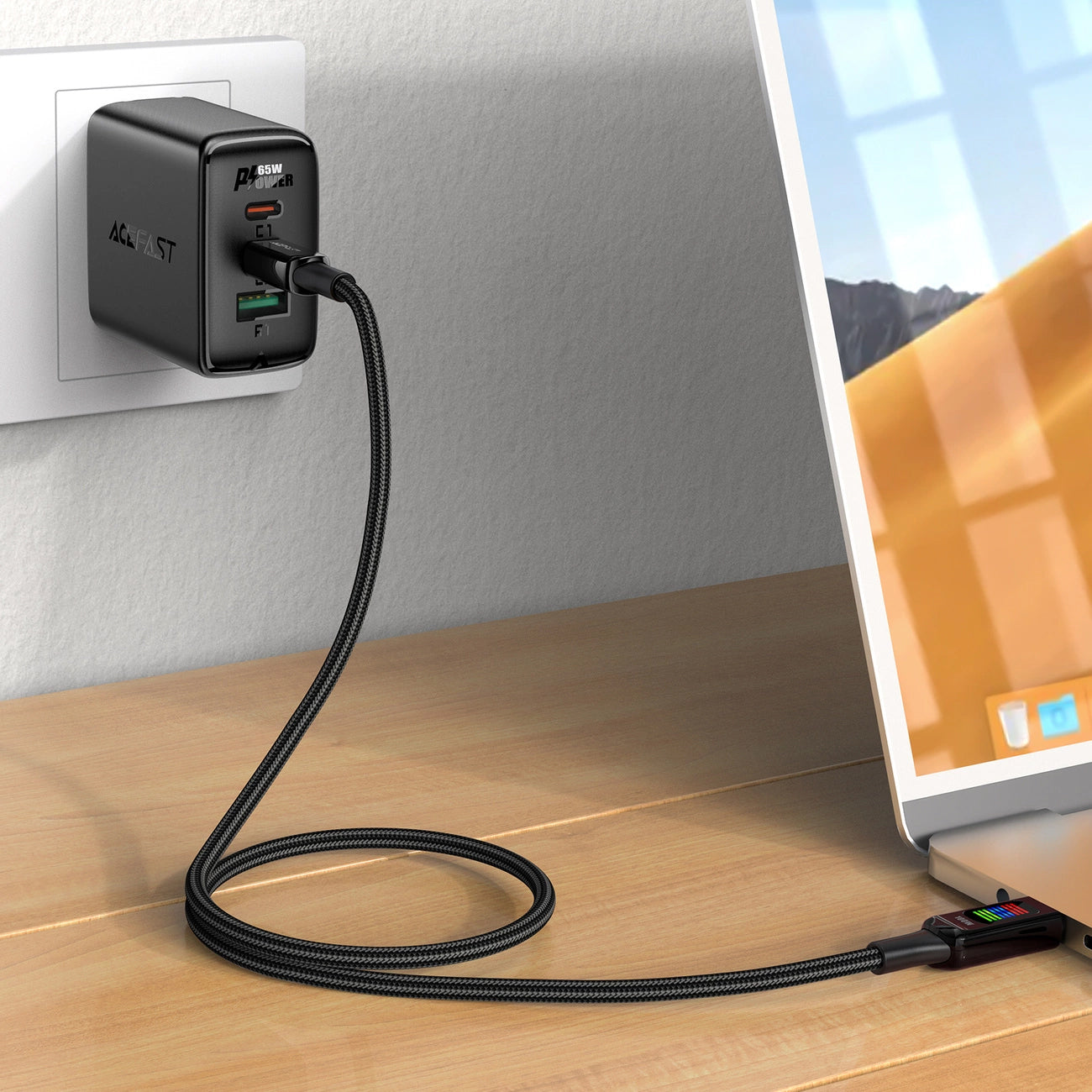 Cablu Date si Incarcare USB-C - USB-C Acefast C7-03, 100W, 1.2m, Negru