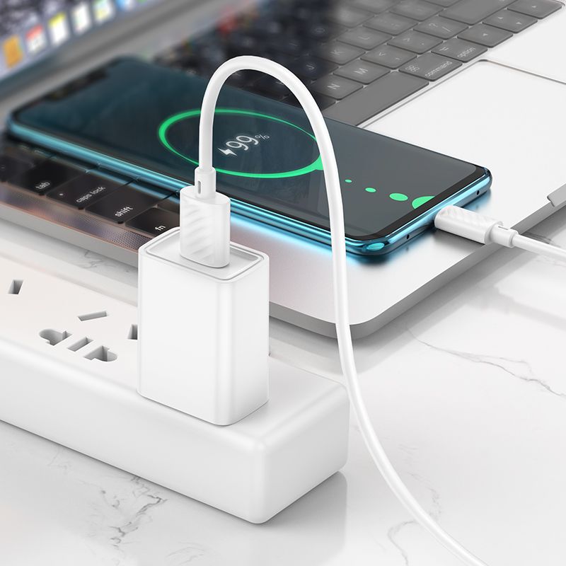 Cablu Date si Incarcare USB-A - USB-C HOCO X88, 18W, 1m, Alb
