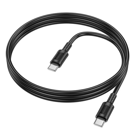Cablu Date si Incarcare USB-C - USB-C Borofone BX111 Feliz, 60W, 1m, Negru