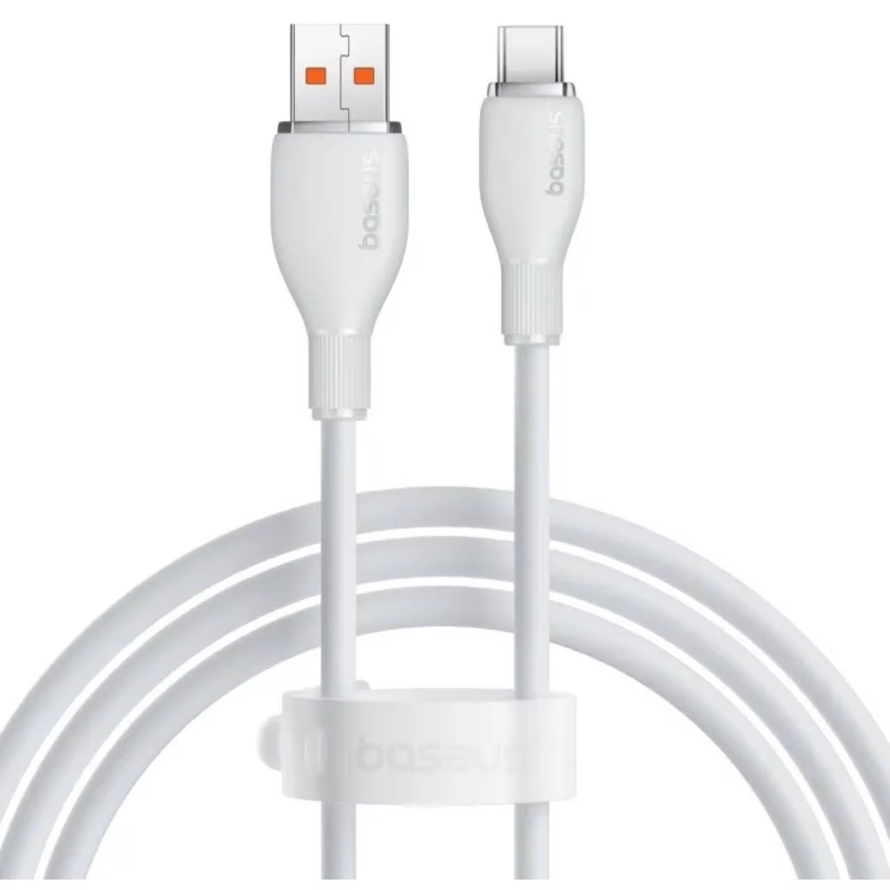 Cablu Date si Incarcare USB-A - USB-C Baseus Pudding, 100W, 1.2m, Alb