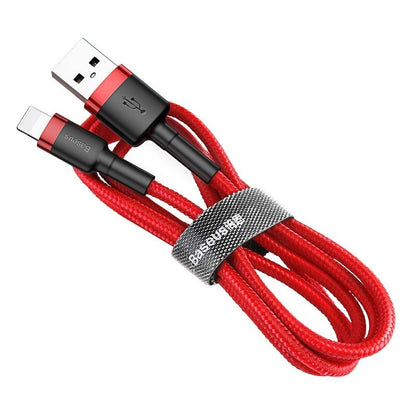 Cablu Date si Incarcare USB-A - Lightning Baseus Cafule, 18W, 1m, Rosu CALKLF-B09