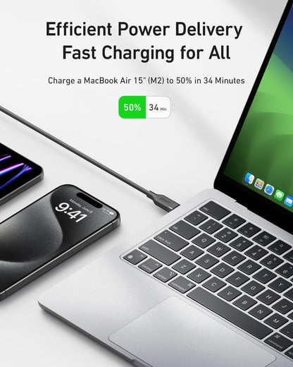 Cablu Date si Incarcare USB-C - USB-C Anker, 240W, 0.9m, Negru A80N1H11