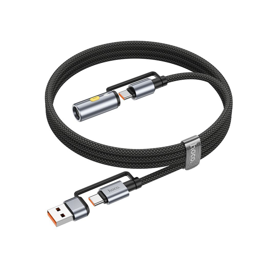 Cablu Date si Incarcare USB-C / USB-A - USB-C / Bricheta Electrica HOCO U138, 60W, 1.2m, Negru