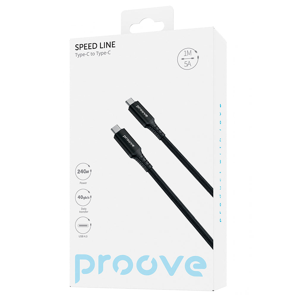 Cablu Date si Incarcare USB-C - USB-C Proove Speed Line, 240W, 1m, Negru