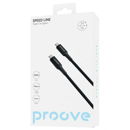 Cablu Date si Incarcare USB-C - USB-C Proove Speed Line, 240W, 1m, Negru