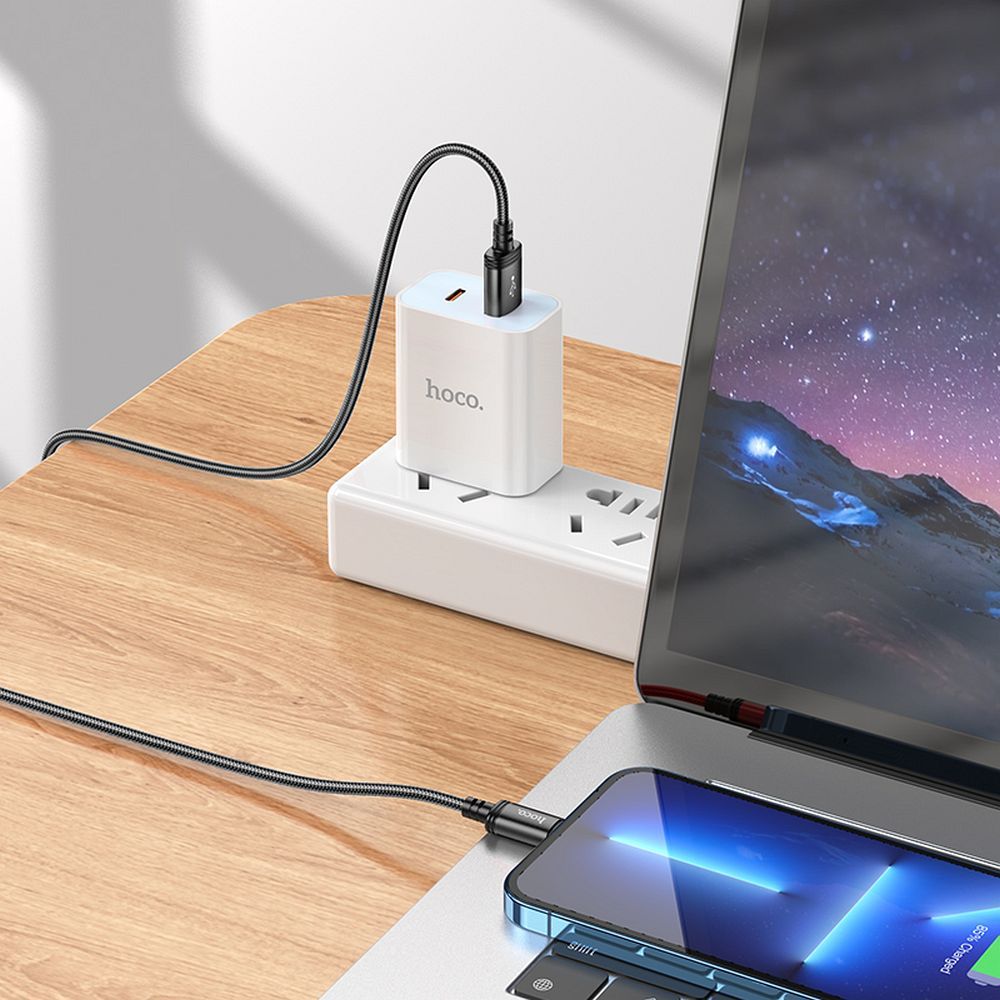 Cablu Date si Incarcare USB-A - Lightning HOCO X89, 18W, 2m, Negru