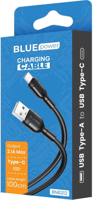 Cablu Date si Incarcare USB-A - USB-C Blue Power BNB212, 18W, 1m, Alb