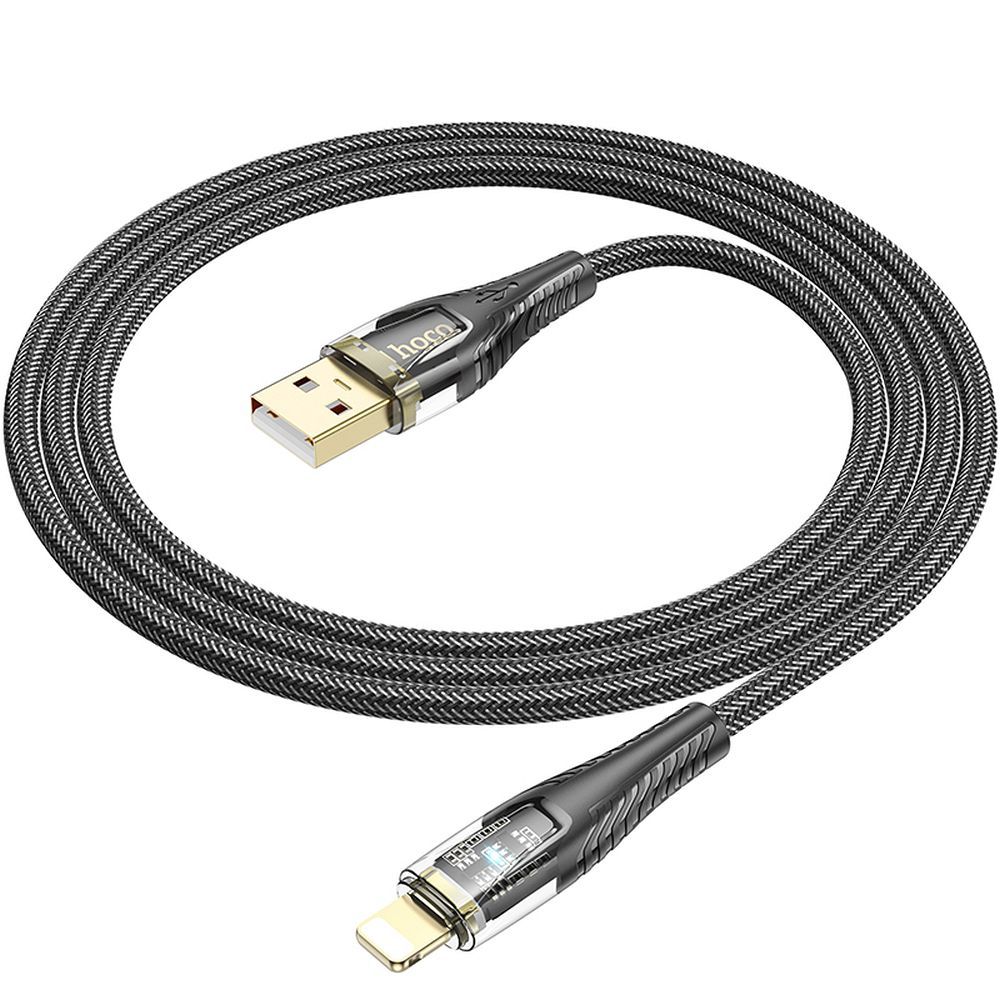 Cablu Date si Incarcare USB-A - Lightning HOCO U121, 18W, 1.2m, Negru