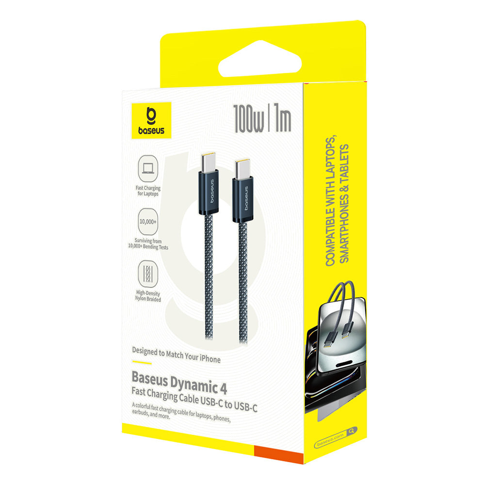 Cablu Date si Incarcare USB-C - USB-C Baseus Dynamic 4 Series, 100W, 1m, Bleumarin P10381400121-00