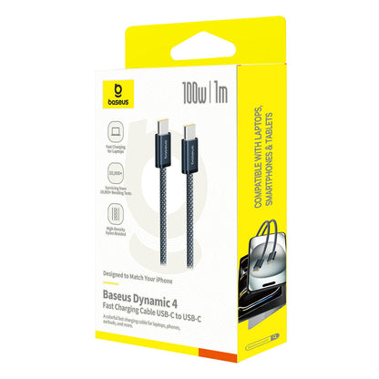Cablu Date si Incarcare USB-C - USB-C Baseus Dynamic 4 Series, 100W, 1m, Bleumarin P10381400121-00