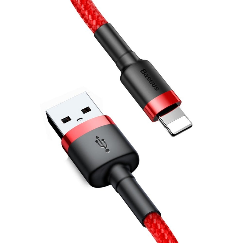 Cablu Date si Incarcare USB-A - Lightning Baseus Cafule, 18W, 0.5m, Rosu CALKLF-A09