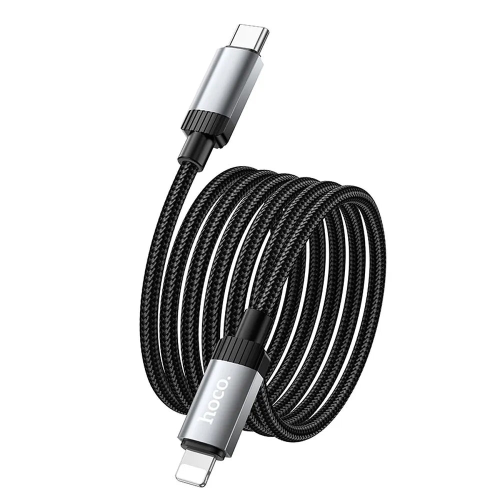 Cablu Date si Incarcare USB-C - Lightning HOCO X117, 27W, 1m, Negru