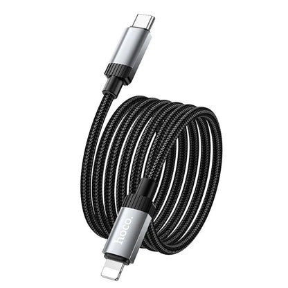 Cablu Date si Incarcare USB-C - Lightning HOCO X117, 27W, 1m, Negru