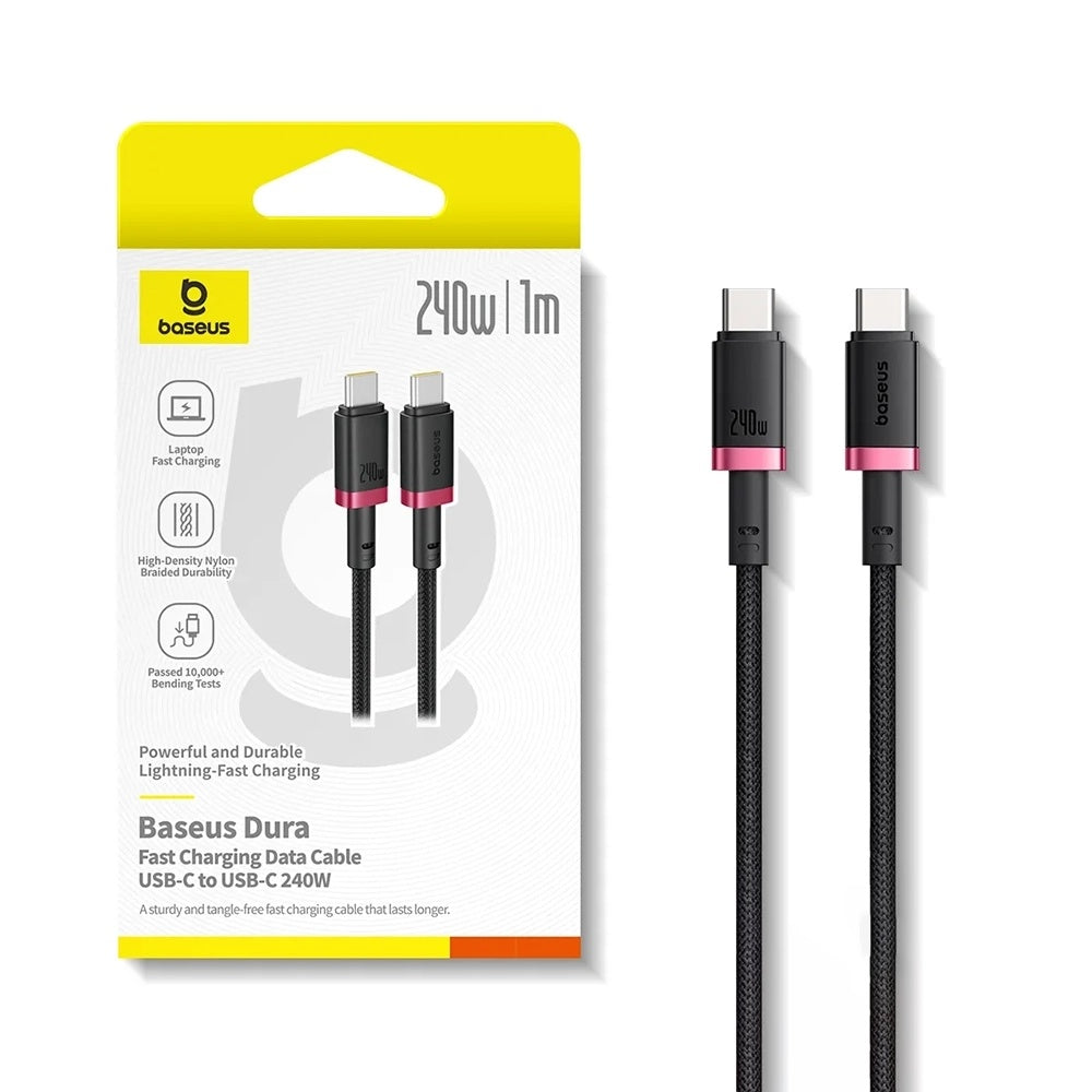Cablu Date si Incarcare USB-C - USB-C Baseus Dura Series, 240W, 1m, Rosu P10377803U03-01