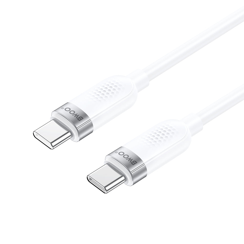 Cablu Date si Incarcare USB-C - USB-C BWOO BO-X315C, 100W, 1m, Alb
