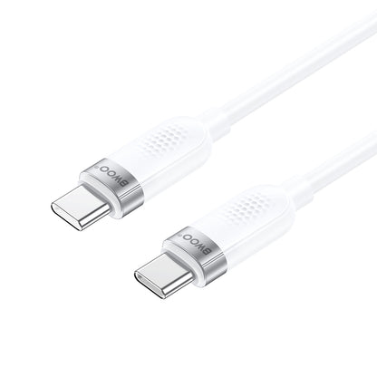 Cablu Date si Incarcare USB-C - USB-C BWOO BO-X315C, 100W, 1m, Alb