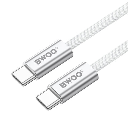 Cablu Date si Incarcare USB-C - USB-C BWOO BO-X317C, 240W, 1m, Alb