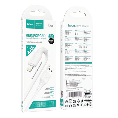 Cablu Date si Incarcare USB-A - Lightning HOCO X120, 18W, 1m, Alb