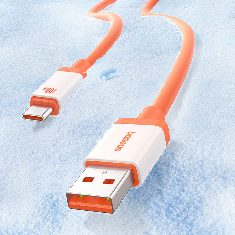 Cablu Date si Incarcare USB-A - USB-C Baseus Zero Degree Series, 100W, 2m, Rosu