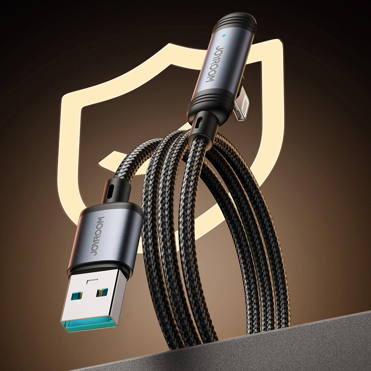 Cablu Date si Incarcare USB-A - Lightning Joyroom S-A56 EnjoyX Angled, 18W, 1.2m, Negru