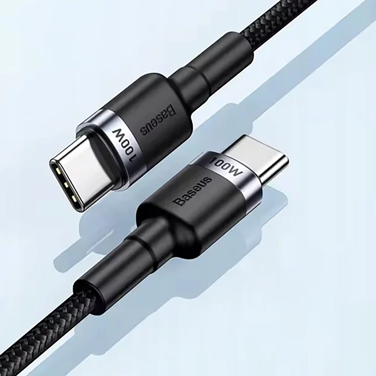 Cablu Date si Incarcare USB-C - USB-C Baseus Cafule, 100W, 2m, Gri CATKLF-BLG1