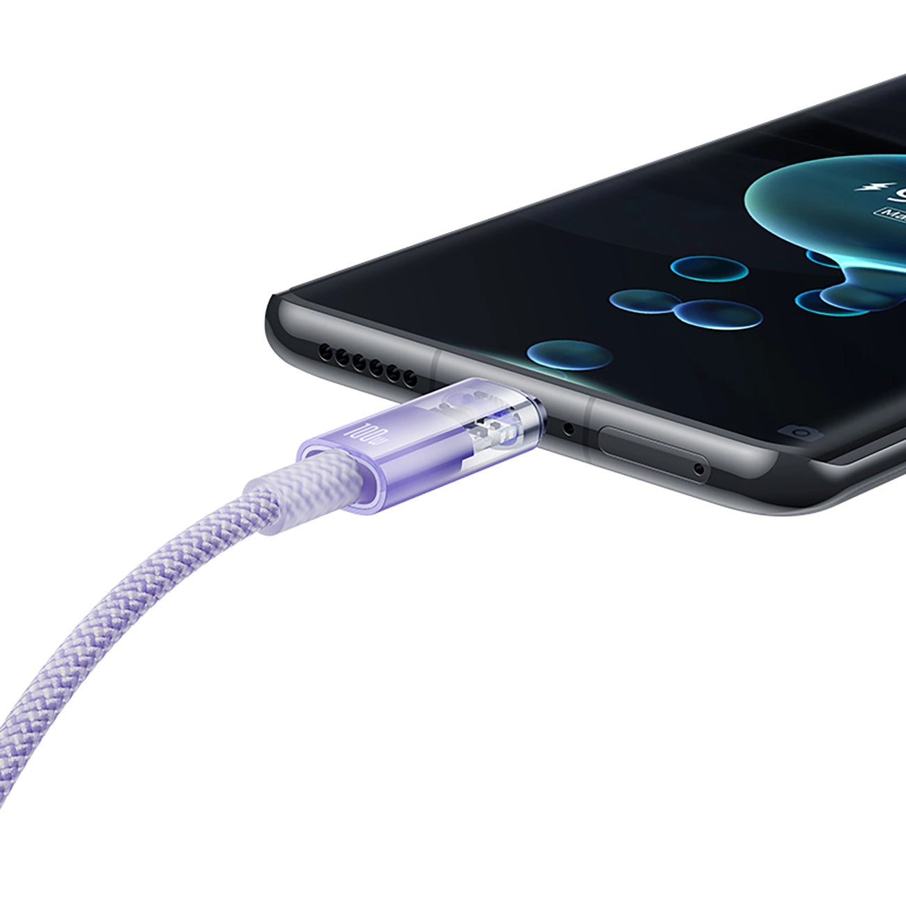 Cablu Date si Incarcare USB-A - USB-C Baseus Explorer, 100W, 1m, Mov CATS010405