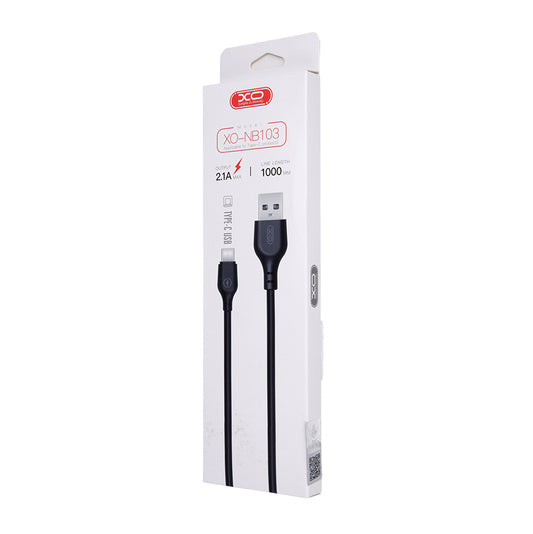 Cablu Date si Incarcare USB-A - USB-C XO Design NB103, 18W, 1m, Negru
