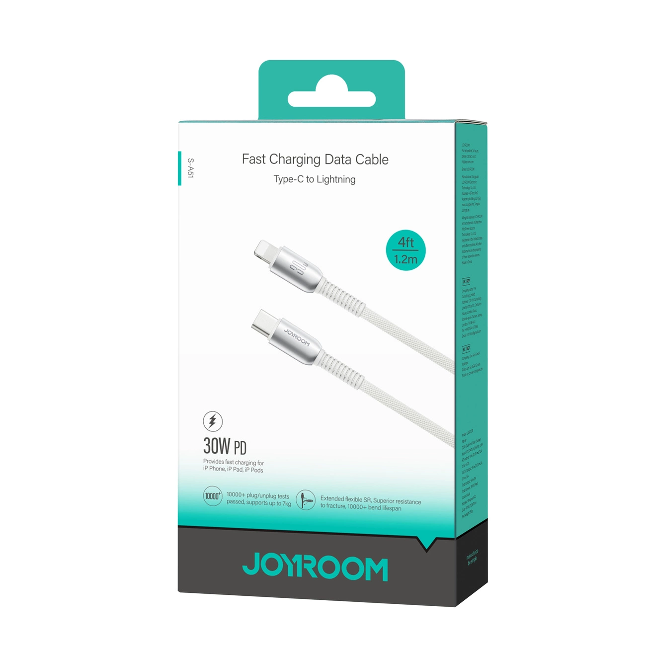 Cablu Date si Incarcare USB-C - Lightning Joyroom S-A51, 30W, 1.2m, Gri