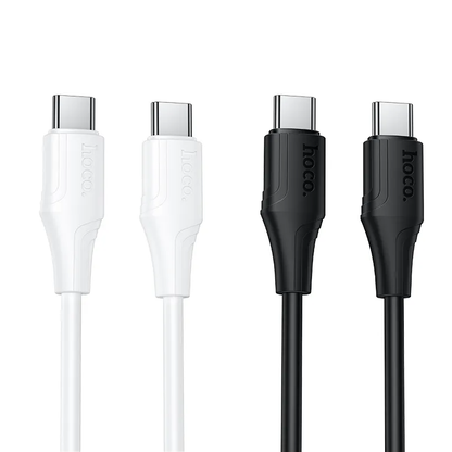 Cablu Date si Incarcare USB-C - USB-C HOCO X124, 60W, 1m, Alb