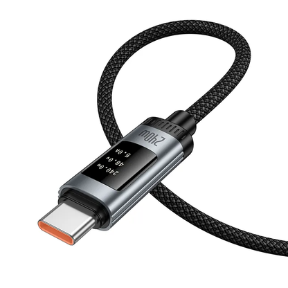 Cablu Date si Incarcare USB-C - USB-C HOCO Display U148, 240W, 1.2m, Negru