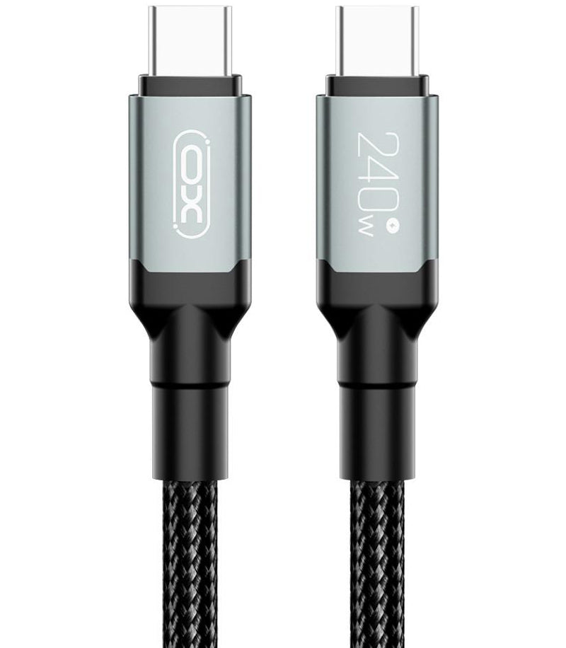 Cablu Date si Incarcare USB-C - USB-C XO Design NB-Q264B, 240W, 2m, Negru