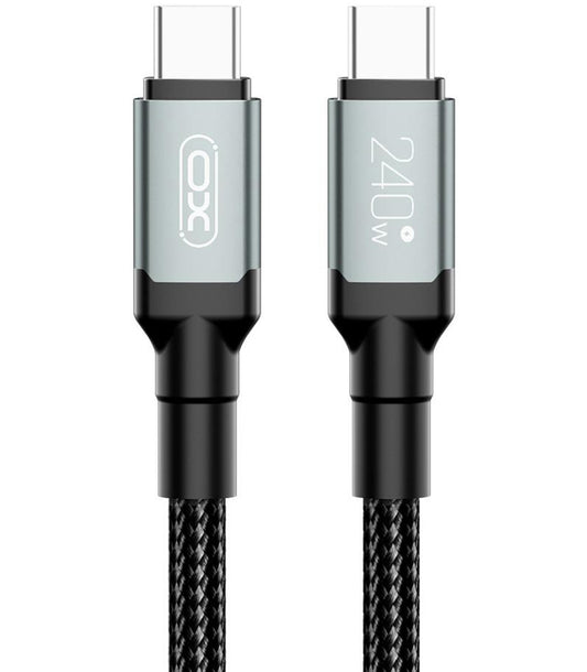 Cablu Date si Incarcare USB-C - USB-C XO Design NB-Q264A, 240W, 1m, Negru