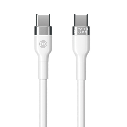 Cablu Date si Incarcare USB-C - USB-C Forever Flexible, 60W, 2m, Alb