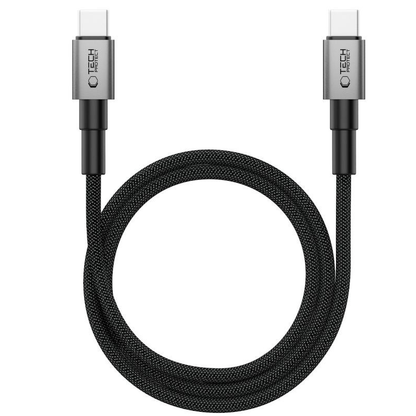 Cablu Date si Incarcare USB-C - USB-C Tech-Protect Ultraboost DNA MagTwist, 100W, 2m, Gri