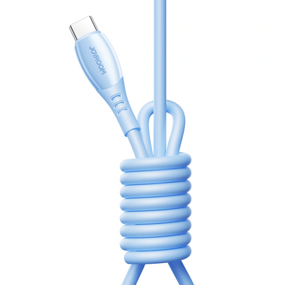 Cablu Date si Incarcare USB-C - Lightning Joyroom S-A59 Vibrant, 30W, 1.2m, Albastru