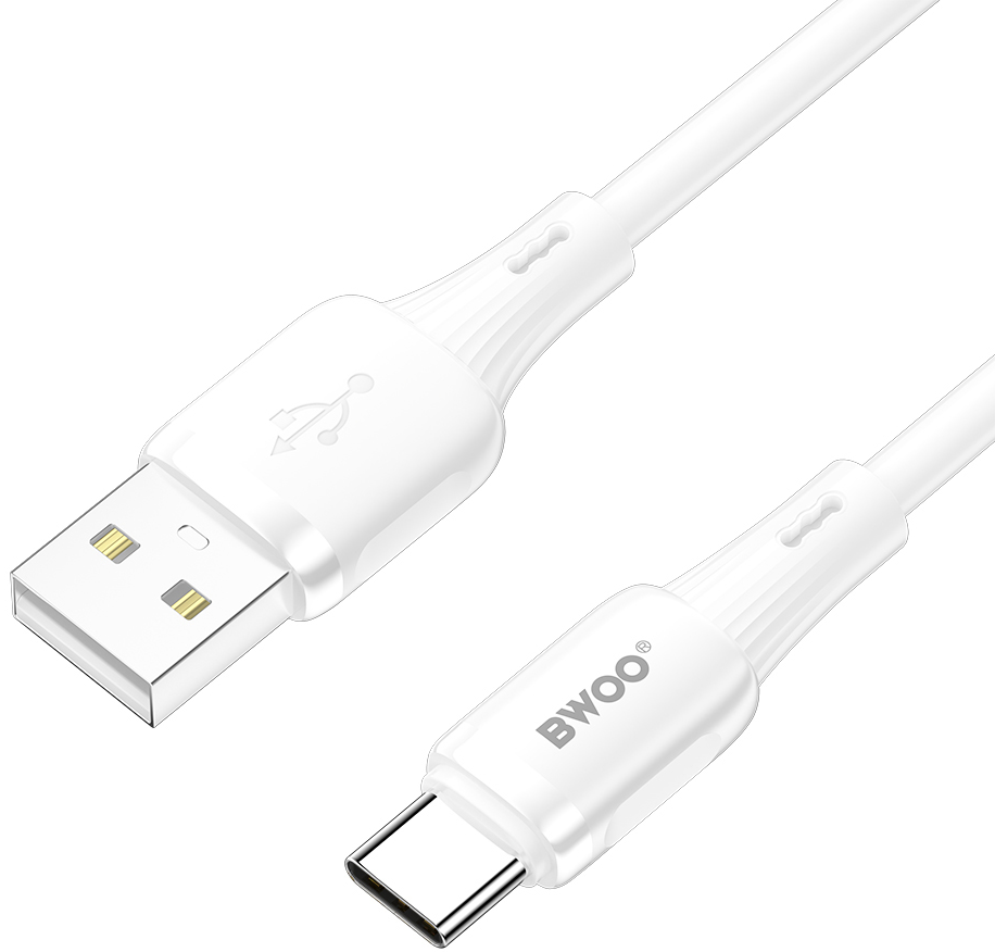 Cablu Date si Incarcare USB-A - USB-C BWOO X329C, 18W, 1m, Alb