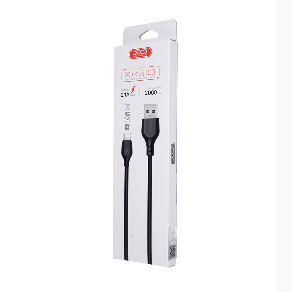 Cablu Date si Incarcare USB-A - microUSB XO Design NB103, 18W, 2m, Negru