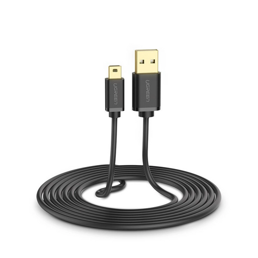 Cablu Date si Incarcare USB-A - miniUSB UGREEN US132, 3m, Negru