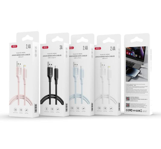Cablu Date si Incarcare USB-A - Lightning XO Design NB265, 12W, 1m, Roz