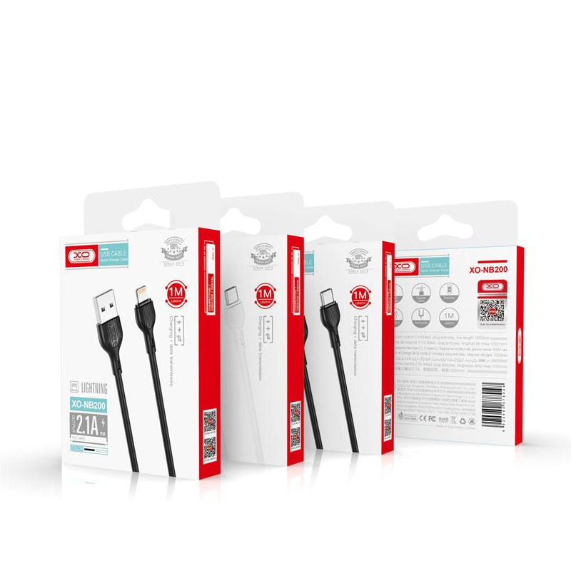 Cablu Date si Incarcare USB-A - Lightning XO Design NB200, 10W, 1m, Alb