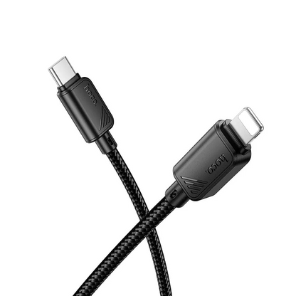 Cablu Date si Incarcare USB-C - Lightning HOCO X113, 27W, 1m, Negru