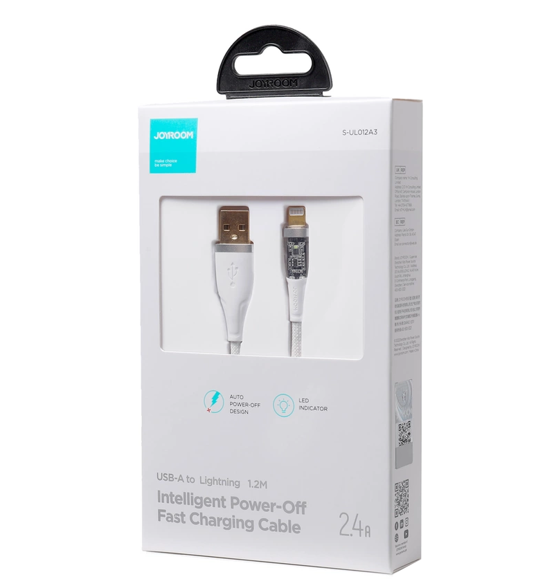 Cablu Date si Incarcare USB-A - Lightning Joyroom S-UL012A3, 18W, 1.2m, Alb