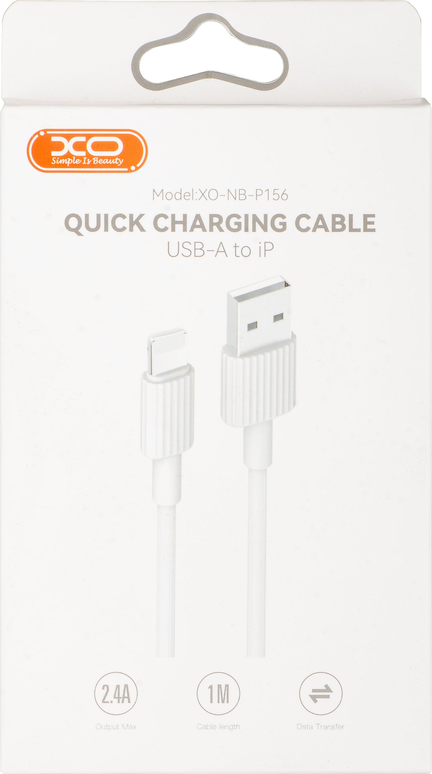 Cablu Date si Incarcare USB-A - Lightning XO Design NB156, 18W, 1m, Alb