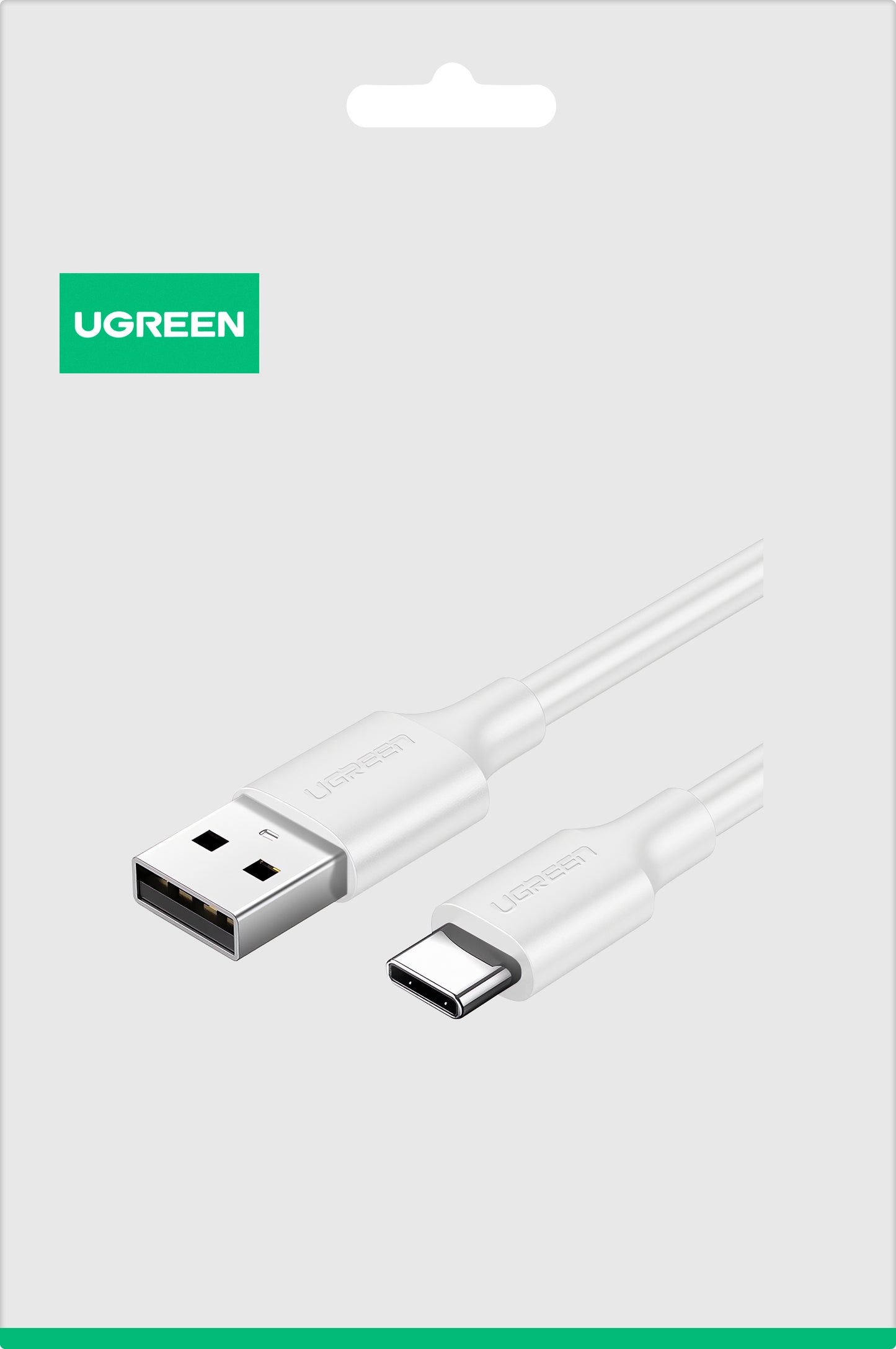 Cablu Date si Incarcare USB-A - USB-C UGREEN US287, 18W, 1.5m, Alb