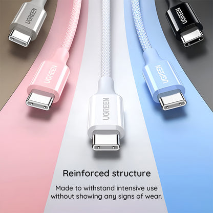 Cablu Date si Incarcare USB-C - USB-C UGREEN L502, 100W, 1m, Portocaliu