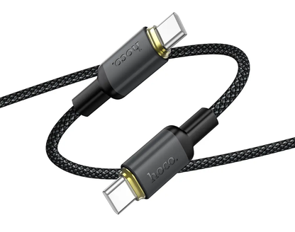 Cablu Date si Incarcare USB-C - USB-C HOCO X128 Benefit, 60W, 1m, Negru