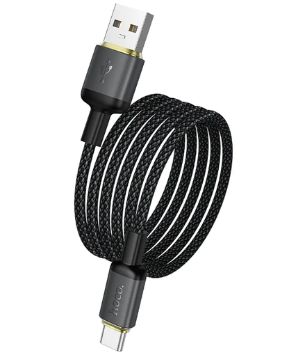 Cablu Date si Incarcare USB-A - USB-C HOCO X128 Benefit, 36W, 1m, Negru