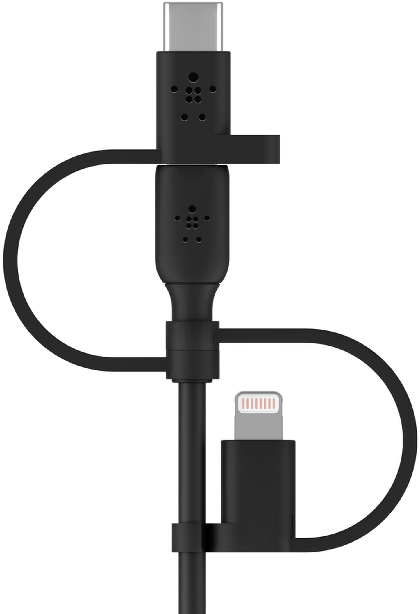 Cablu Date si Incarcare USB-A - Lightning / microUSB / USB-C Belkin BoostCharge, 1m, Negru CAC001bt1MBK