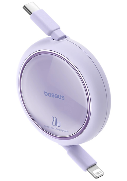 Cablu Date si Incarcare USB-C - Lightning Baseus Free2Pull Mini Retractable, 20W, Mov P10364501511-00