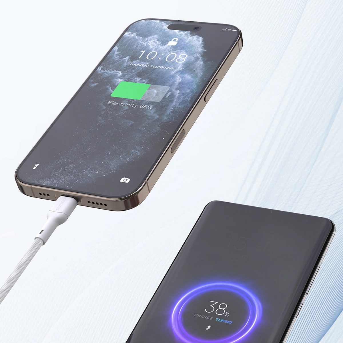 Cablu Date si Incarcare USB-C - USB-C Dudao L9C Max, 240W, 1.2m, Alb